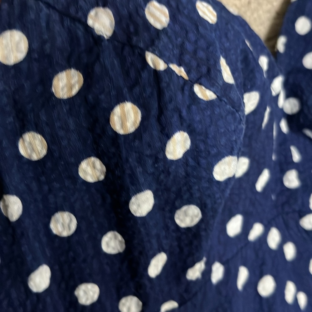 Vintage 1960’s polka dot sear sucker maxi dress - Picture 3 of 3